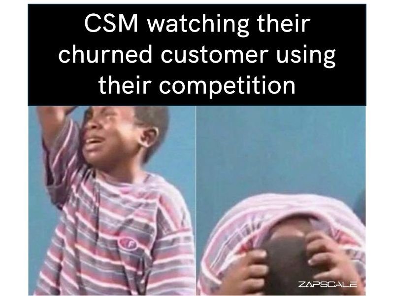 Customer Success Managers watching their churned customer using their competition