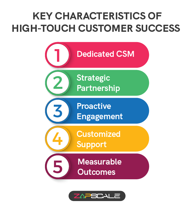 Key characteristics of a high-touch customer success