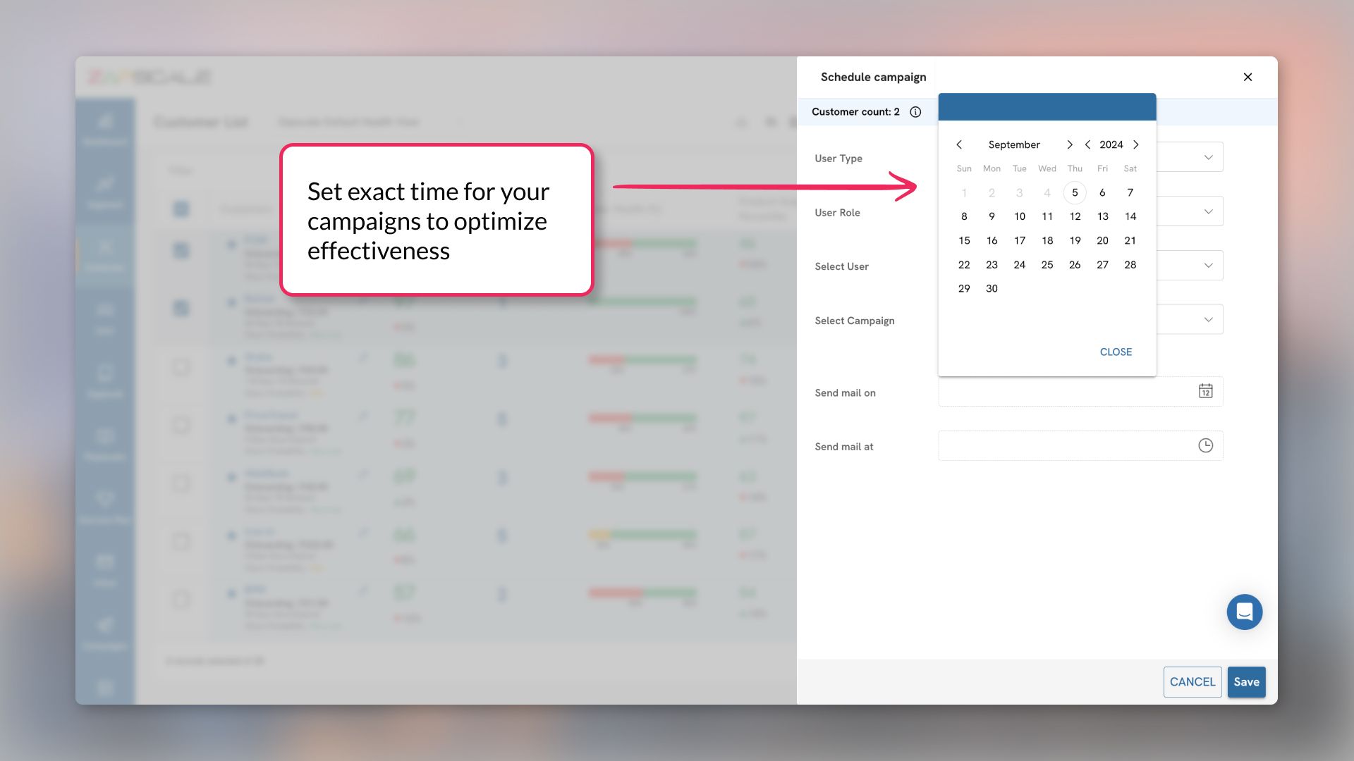 Set exact time for your campaigns to optimize effectiveness